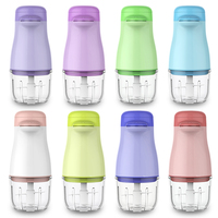 Robot culinaire compact pour bébé en ABS, avec pot en verre de 300 ml, faible bruit, vitesse variable (mini mixeur électrique, hachoir, broyeur domestique)