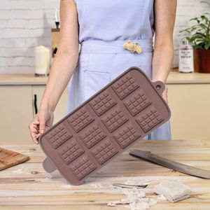 Vendita calda di alta qualità 12-cavità Non bastone in Silicone riutilizzabile cialda cioccolato stampo <span class=keywords><strong>per</strong></span> la cottura di casa - Product Image 2