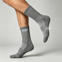 Chaussettes de sport pour hommes, personnalisées, rembourrées, pour la course à pied, la gym, respirantes, antidérapantes, imperméables, antibactériennes, douces, en coton respirant