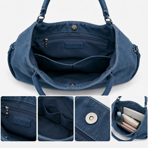 Bolso de Hombro de Mezclilla de la Marca de Moda Clásica Gorfia al por Mayor con Logotipo Personalizado, Proveedor de Bolsos OEM - Product Image 6