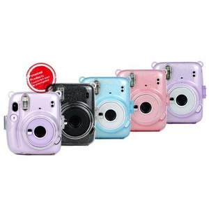Étui pour appareil photo pour <span class=keywords><strong>Instax</strong></span> <span class=keywords><strong>Mini</strong></span> <span class=keywords><strong>11</strong></span> mignon étui de protection rigide sac de rangement transparent à paillettes instantané - Product Image 4