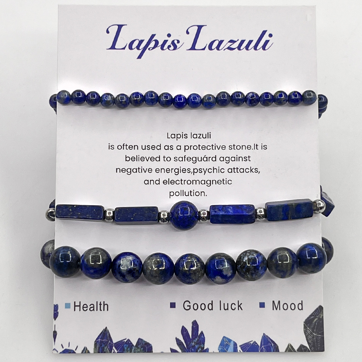 Bracelet Lapis Lazuli 3 pièces/ensemble