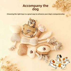 Produsen grosir Set gigitan anjing lucu berderit, mainan boneka katun lembut tahan gigitan tali tahan lama ramah lingkungan untuk - Product Image 5