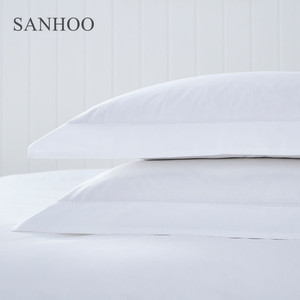 SANHOO, venta al por mayor, juego de edredón blanco de satén de lujo de grado Hotelero, juego de cama de algodón suave doble para la comodidad del sueño - Product Image 6