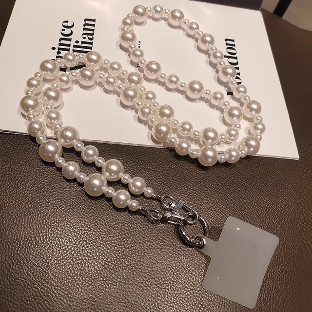 Fashion Universal Mobile Phone Straps Factory Neck Strap Cross Body Wrist Ropes Phone case Holder Pearl Chain