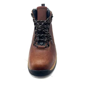 Parte superior de cuero de aceite en relieve Safety Boots Work Shoes Black Waterproof Leather Work Boots