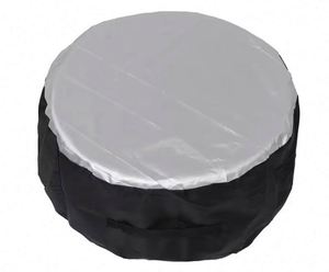 Muestra gratuita de funda para llanta de repuesto de coche, de poliéster Oxford, color negro con estampado plateado, para protección de la superficie. - Product Image 4