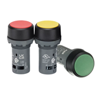Interruptor de Botón Pulsador de Plástico, Combinación 1NO 1A 125V IP40, Sin Iluminación, Control Industrial, Terminal de Tornillo