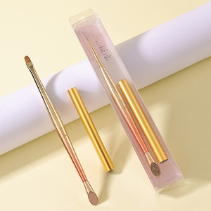 Pinceau de traçage pour nail art UV style japonais, poils en nylon plats, forme ovale, virole sertie, manche en plastique, stylo à ongles pour salon de manucure - Product Image 3
