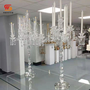 Vente en gros Décoration de table événementielle Bougeoir transparent Candélabres en cristal Centres de table de mariage en vente - Product Image 4