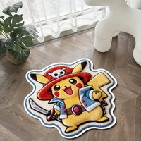 Tapis Pokémon imprimé sur mesure, tapis Pikachu Anime, tapis doux antidérapant, fond épais en éponge, tapis de dessin animé 3D, design de tapis irrégulier