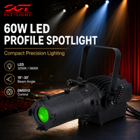 Mini projecteur LED Leko 60W, lumière chaude et froide, faisceau de 19-30 degrés, AC100-230V, DMX512, luminaire léger pour parc d'attractions