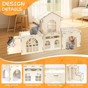 Oem interior extra grande desmontable pequeño animal conejillos <span class=keywords><strong>de</strong></span> indias jugar escondite cabaña <span class=keywords><strong>de</strong></span> madera conejito casa <span class=keywords><strong>Castillo</strong></span> - Product Image 3