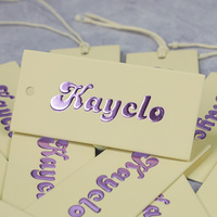 Luxus Kleidungs stück Swing Tags Kleidung Tag mit 3D geprägten lila Gold benutzer definierte Logo Papier hängen Tags für Kleidung