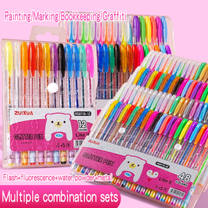 Ensemble de marqueurs gel pailletés 60 couleurs 1,0 mm imprimés UV |   Carnet de coloriage non effaçable en plastique de 14,8 cm, papeterie mignonne pour l'écriture - Product Image 5
