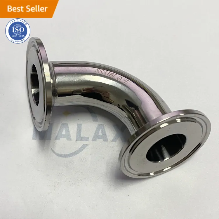 MALAXY Acessórios De Tubulação De Aço Inoxidável Ss304 90 Graus Tri Clamp Cotovelo Bend 3a Din Sanitária Inoxidável 304 316l Bend