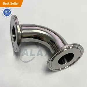 MALAXY Stainless Steel Pipe Fittings Ss304 90 Degree Tri Clamp Elbow Bend 3a Din Sanitary Stainless 304 316l Bend