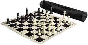 OEM ODM Tournament-juego de <span class=keywords><strong>ajedrez</strong></span> enrollado de cuero negro, Combo con bolsa - Product Image 2