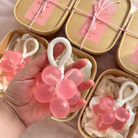 Sabun Mandi Gantung Bentuk Rumbai Anggur Buatan Tangan Aroma Mawar Transparan Melembapkan Vitamin E Hadiah Pernikahan