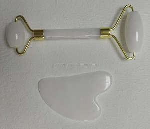 Set de Rodillo Facial de Amatista y Gua Sha, Hermoso Set de Rodillos de Masaje de Jade y Cuarzo Rosa - Product Image 2