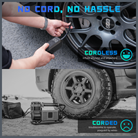 Portable Car Bike Tire Inflator Fast Inflation Air Compressor with Digital Pressure Gauge and Powerful Battery Cordless Air Pump