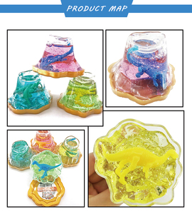ของเล่นเด็กยอดนิยม เป็นมิตรกับสิ่งแวดล้อม ดินน้ำมันพลาสติกเพื่อการศึกษา พร้อมกลิตเตอร์ ของตกแต่งรูปสัตว์ ไดโนเสาร์ ภูเขาไฟ - Product Image 6