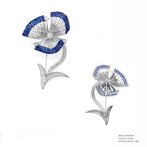 เข็มกลัดคริสตัลทับทิมสำหรับชุดแต่งงานแฟชั่นเข็มกลัดเคลือบดอกไม้เครื่องประดับเงิน925สำหรับผู้หญิง - Product Image 6