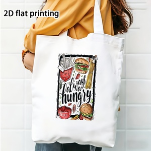 <span class=keywords><strong>Citation</strong></span> amusante « Always Hungry », police de policeurts lettres ludiques, dessins de <span class=keywords><strong>nourriture</strong></span>, grande capacité, durable, lavable, portable, facile et tendance - Product Image 2