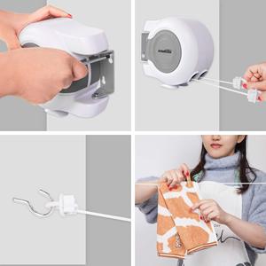 <span class=keywords><strong>Cuerda</strong></span> retráctil <span class=keywords><strong>extensible</strong></span> extraíble para colgar en la pared, <span class=keywords><strong>cuerda</strong></span> resistente para tendedero para <span class=keywords><strong>ropa</strong></span> interior y exterior - Product Image 6