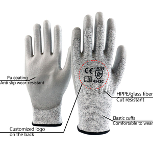 SONICE CE ANSI HPPE Anti Cut 5 Gants de sécurité Nitrile/PU/<span class=keywords><strong>Latex</strong></span> Verre Enduit Jardin Gants de protection résistants aux coupures - Product Image 2