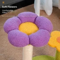 Meuble d'escalade pour chat, tour d'activités à 4 niveaux en carton ondulé, griffoir en forme de fleur pour chatons, pour espaces de jeu intérieurs