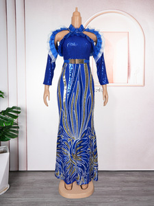 Robe décontractée S1407Y 2026, robe longue de style africain grande taille pour <span class=keywords><strong>femme</strong></span>, robe de soirée sexy pour Noël - Product Image 2