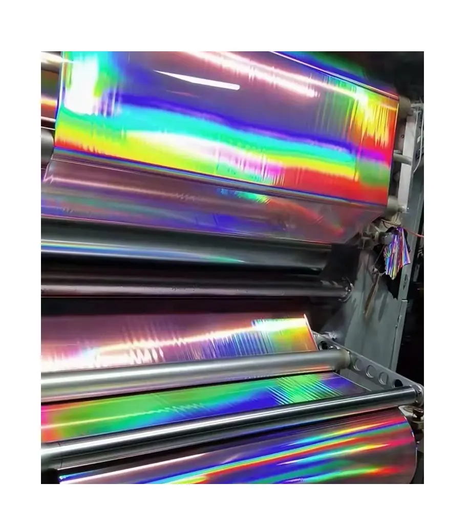 Home Decoration Iridescent Holographic Mirror Reflective Gold/silver Color PET Opaque Plastic Soft Film