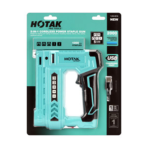 Pistola de grapas eléctrica OEM de fábrica, pistola de clavos grapadora 5 en 1 inalámbrica de 3,7 V, pistola de grapas inalámbrica alimentada por batería de 2.0Ah para tapicería - Product Image 2