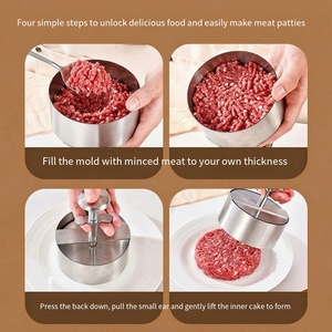 L'Ultimo Stampo per Hamburger in Acciaio Inossidabile, Utilizzato Come Pressa per <span class=keywords><strong>Burger</strong></span> IT È un utensile per pressare pancake rotondi - Product Image 4