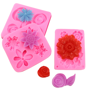 251004 Bộ Cổ Phiếu nhà máy 2 loại khác nhau hình dạng hoa Silicone ren khuôn bánh công cụ Silicone khuôn nhựa - Product Image 1