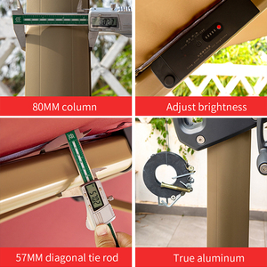 Sombrillas de <span class=keywords><strong>patio</strong></span> con marco de aluminio para exteriores de 10 pies, tela gruesa a prueba de viento, sombrilla de <span class=keywords><strong>Patio</strong></span> de estilo moderno con luz LED - Product Image 3