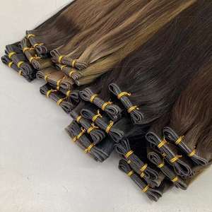 工厂批发中国处女发 18 英寸 20 英寸自然比例角质层对齐单双层天才发束防打结即发货 - Product Image 1