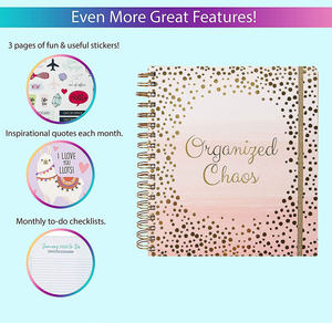 Agenda LABON 2026-2027 Organized Chaos, Planner/Calendario Grande per 18 Mesi, Planner Votum per Lavoro o Casa con Pianificazione Mensile - Product Image 2