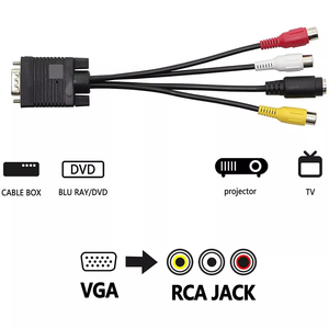 Ordinateur portable tv utiliser <span class=keywords><strong>VGA</strong></span> mâle à 3 prise rca femelle 20cm longueur blu ray dvd projecteur câble <span class=keywords><strong>vga</strong></span> à rca - Product Image 6