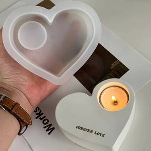 MUYULINS Factory DIY Heart Candle Holder Epoxy <b>Silicone</b> Mold - Product Image 1