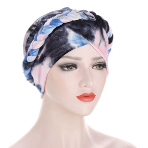 HZO-18153 Femmes Velours Turban pour Pré-Noué Tresse Torsadée Bouchon <span class=keywords><strong>Chimio</strong></span> Cancer Cheveux Couverture Chapeau - Product Image 2