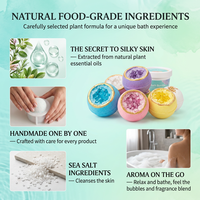 Bombes de bain de luxe écologiques au sel marin naturel Lxpure Private Label 100g, huile essentielle de rose, utilisation spa, OEM/ODM, emballage en vrac personnalisé