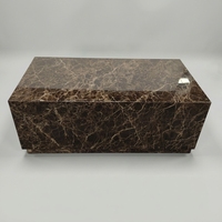 Tables basses modernes de luxe en marbre brun Emperador foncé, meubles de salon, ensemble de tables centrales en pierre naturelle