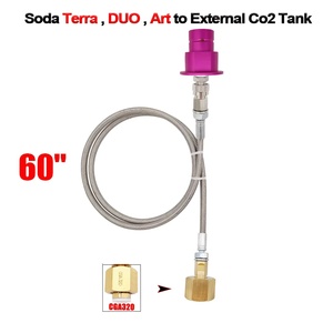 Nouveau tuyau d'air gazeux tressé en acier inoxydable W21.8 CGA320 avec adaptateur à connexion rapide fileté pour réservoir de CO2 externe 1,5 m OEM Garantie 1 an - Product Image 4