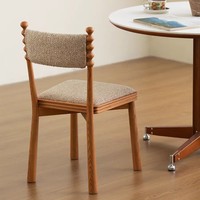 Chaise de salle à manger en bois vintage française avec siège rembourré pour restaurant, hôtel, café, bistrot, bar, mobilier de salle à manger