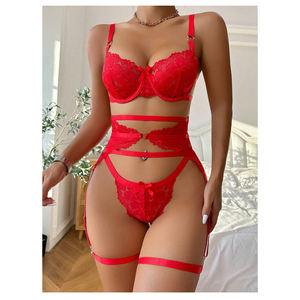 FF2089 Saint Valentin Sexy soutien-gorge à armatures et culotte ensemble dames dentelle Bikini body <span class=keywords><strong>coquine</strong></span> femmes dentelle jarretière Sexy <span class=keywords><strong>Lingerie</strong></span> - Product Image 5
