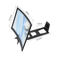 Loupe d'écran de téléphone incurvée 12 pouces HD 3D avec protection oculaire, amplificateur de téléphone avec support paresseux, support portable pour agrandir films et vidéos