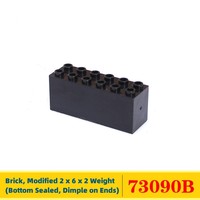 Juego de bloques de construcción modelo 73090b para niños, juguete de construcción con hoyuelos sellados en los extremos, Serie Técnica, 2x6x2, con fondo de peso, 9686