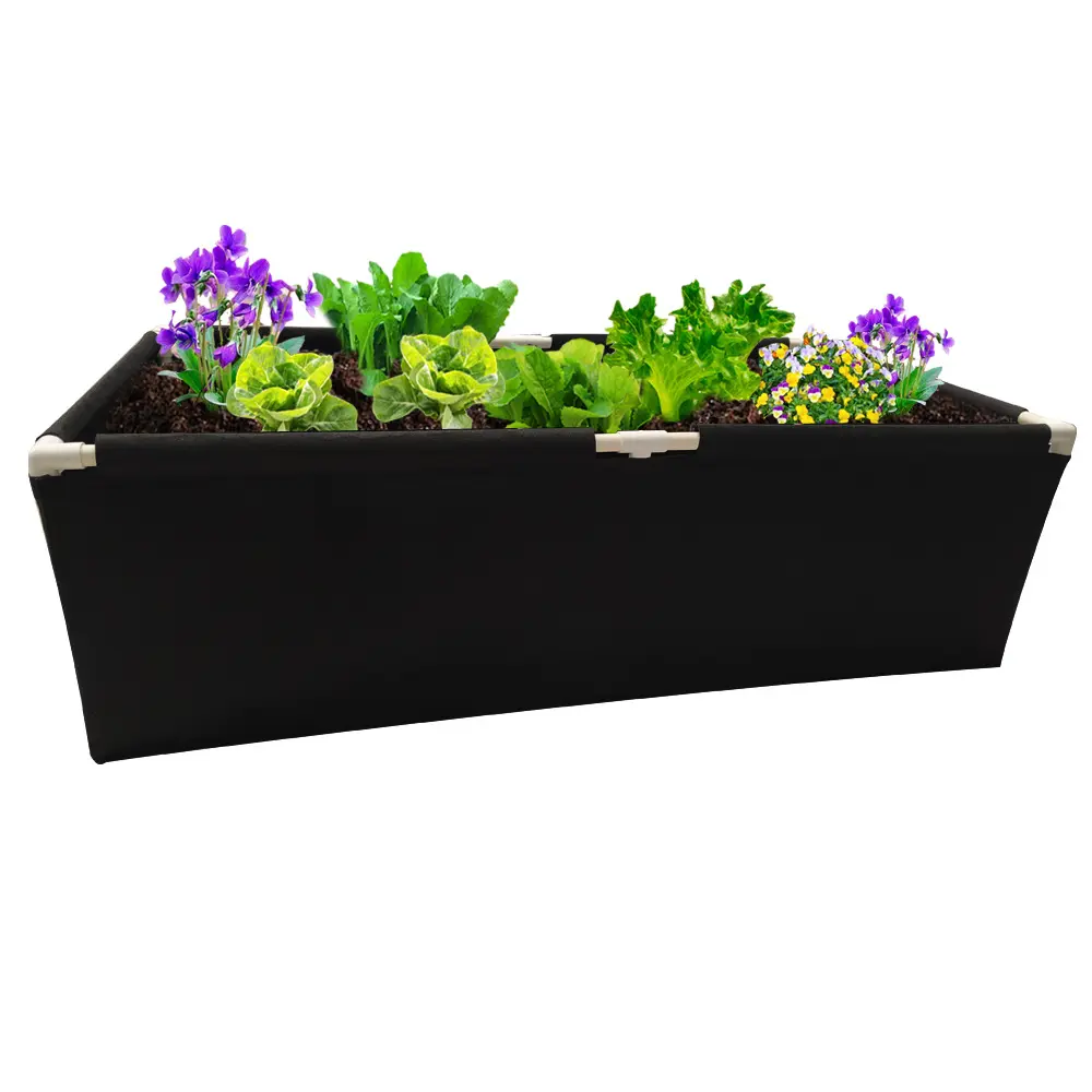 Garden 8FTx4FT Felt Raised Garden Bed Large Fabric Grow Container For Home Garden